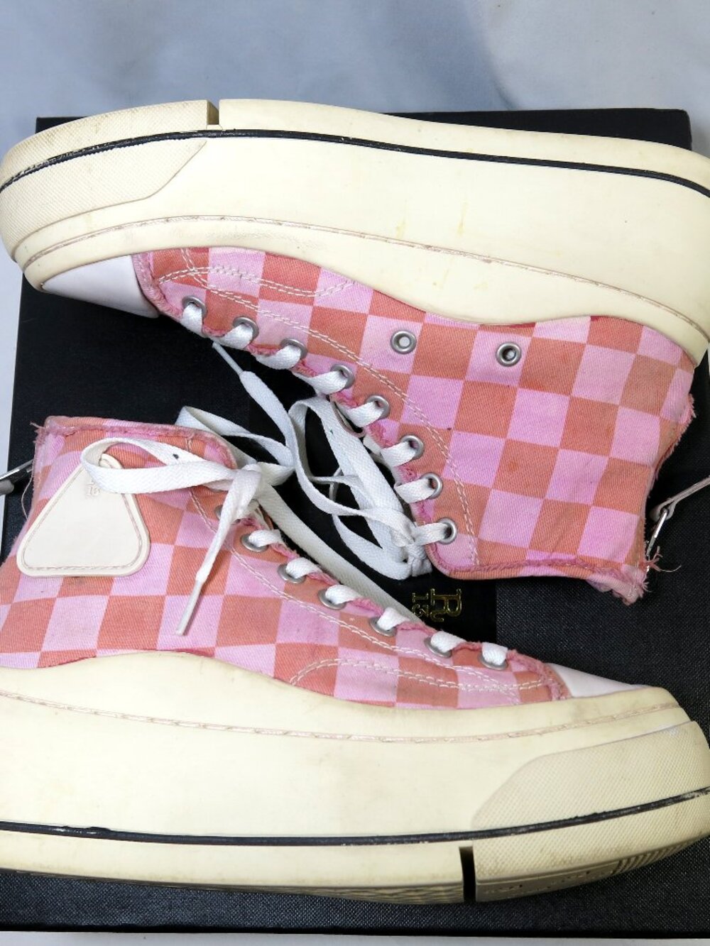 R13 Kurt Checked Platform Sneakers, Customized, OOAK, EU 38, US 8 - Picture 7 of 12